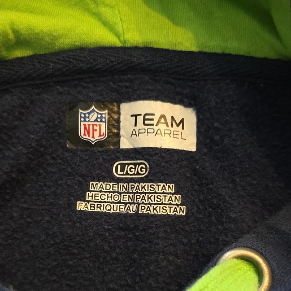 NFL Seahawks Navy and Green Hoodie - Picture 2 of 5